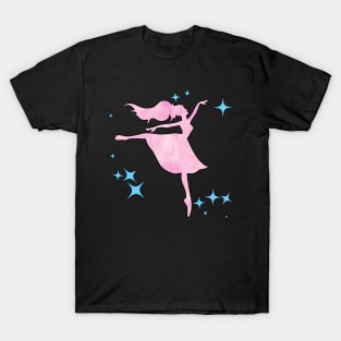 Pink Watercolor Ballerina T-Shirt